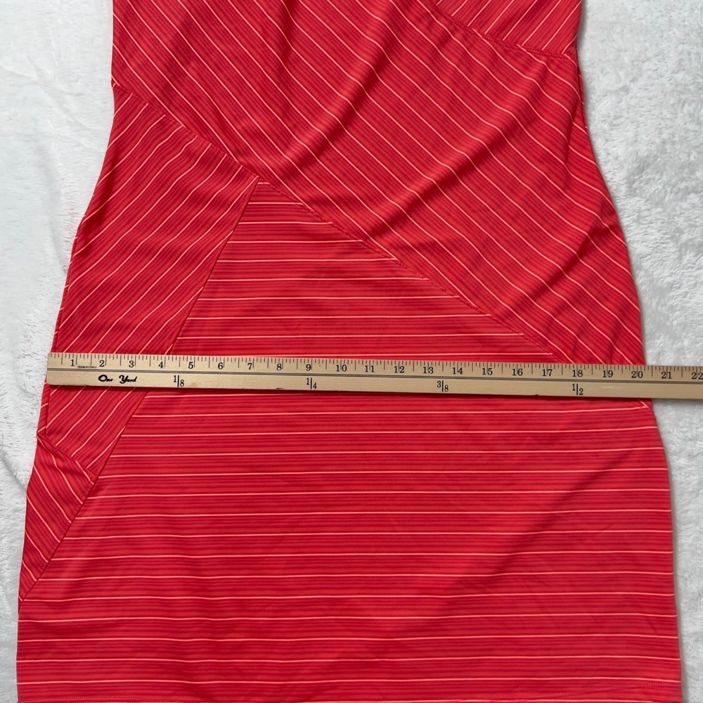 Freedom Trail V-Neck Short Sleeve Dress Women L Red Striped Activewear Athletic - Picture 10 of 11